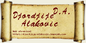 Đorđije Alaković vizit kartica